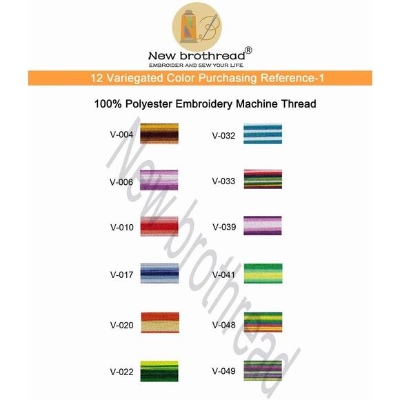 New Brothread 12 Variegated Colors Embroidery Thread Kit 500M for Brother Janome - Picture 5 of 7